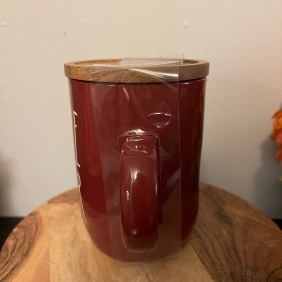 Rae Dunn “Apple Cider” Mug with Wood Top New - Picture 2 of 5